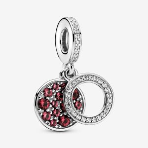 Colgar Pandora Sparkling Red Disc Double Plateados | VOEDJR297