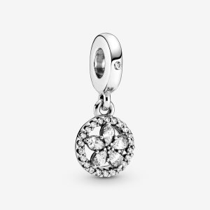 Colgar Pandora Sparkling Snowflake Circle Plateados | FDLSXW891