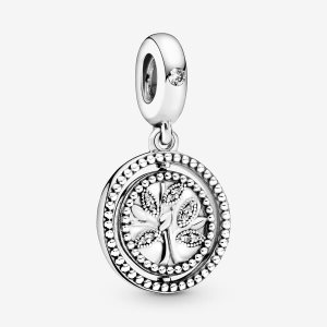 Colgar Pandora Spinning Family Tree Plateados | ZEGKRC458