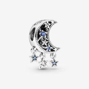 Colgar Pandora Star & Crescent Moon Plateados | OSDRCL712