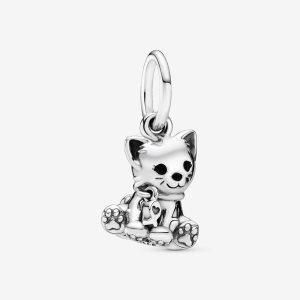 Colgar Pandora Sweet Cat Plateados | RKZQIX316