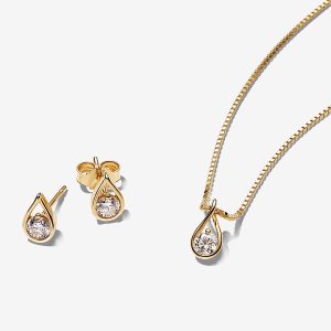 Conjuntos De Collar Y Aretes Pandora Brilliance 0.75 ct tw 14k Multicolor | JWPAKF304