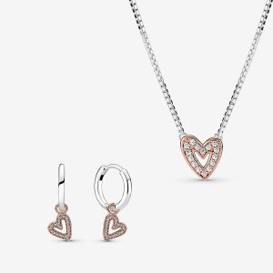 Conjuntos De Collar Y Aretes Pandora Freehand Multicolor | WFLYKX437