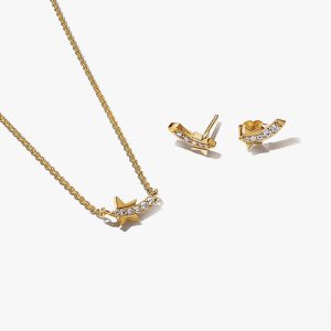 Conjuntos De Collar Y Aretes Pandora Shooting Star Pave Multicolor | YJNBXZ561