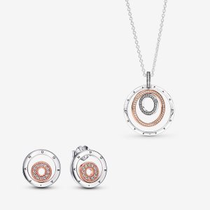 Conjuntos De Collar Y Aretes Pandora Signature I-D Multicolor | DVCUTY805