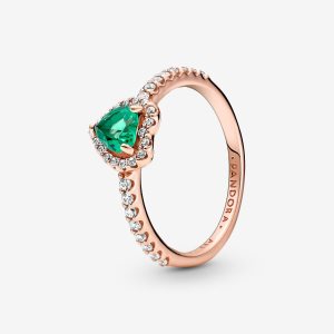 Corazón Pandora Sparkling Elevated Rosas Dorados | CFSWPN718