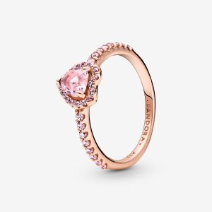 Corazón Pandora Sparkling Elevated Rosas Dorados | MPDEJV463
