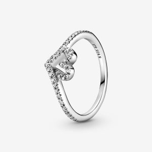 Corazón Pandora Sparkling Wishbone Plateados | OGNFWE396