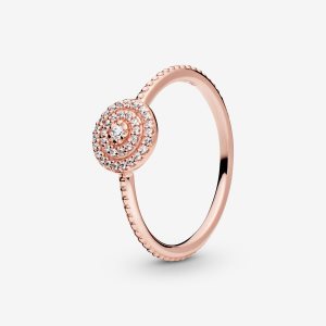 Declaración Pandora Elegante Sparkle Rosas Dorados | SLFDOK246