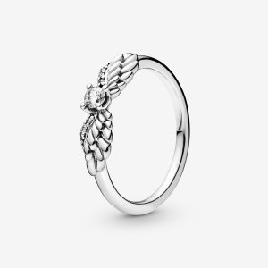 Declaración Pandora Sparkling Angel Wings Plateados | TYHPCU716
