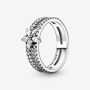 Declaración Pandora Sparkling Snowflake Double Plateados | CLWUDZ365