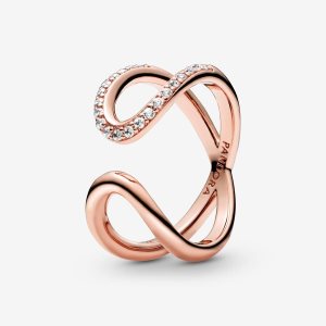 Declaración Pandora Wrapped Open Infinity Rosas Dorados | NCDSRG048