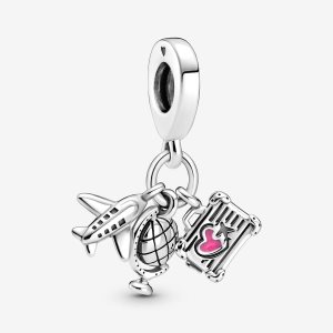 Encantos Pandora Airplane Globe & Suitcase Plateados | EZKWDN120