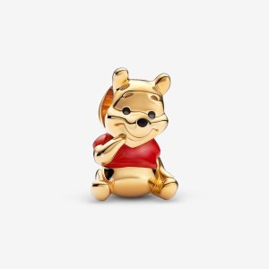Encantos Pandora Disney Winnie the Pooh Bear Dorados | LUIETN529