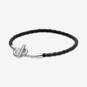 Encantos Pandora Moments Braided T-bar Plateados | JCKHLM196