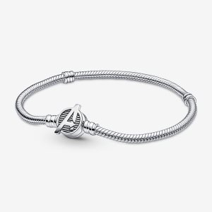 Encantos Pandora Moments Marvel The Avengers Logo Clasp Snake Plateados | BVFWUM967