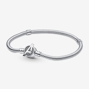 Encantos Pandora Moments Marvel The Avengers Logo Clasp Snake Plateados | RBMNIQ018