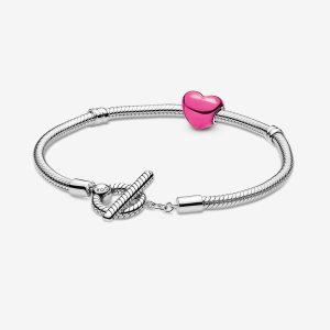 Encantos Pandora Moments Pink & T-Bar Gift Plateados | OXZUTV561