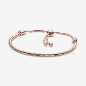Encantos Pandora Moments Snake Slider Rosas Dorados | XBTPNF826