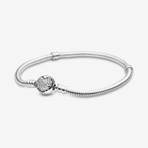 Encantos Pandora Moments Sparkling Clasp Snake Plateados | IVFWKU348