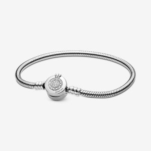 Encantos Pandora Moments Sparkling Crown O Snake Plateados | JUZLSF613