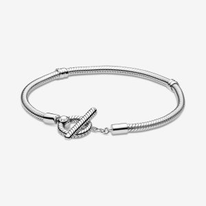 Encantos Pandora Moments T-Bar Snake Plateados | JCINAW876