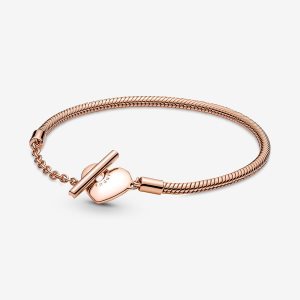 Encantos Pandora Moments T-Bar Snake Rosas Dorados | GRDJKI374