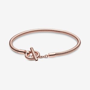 Encantos Pandora Moments T-Bar Snake Rosas Dorados | USDKVM895