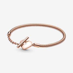 Encantos Pandora Moments T-Bar Snake Rosas Dorados | ZHFBOS037
