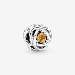Encantos Pandora November Honey Eternity Circle Plateados | ZKMYTH971