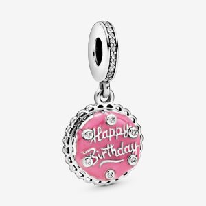 Encantos Pandora Pink Birthday Cake Plateados | GFNMTX237