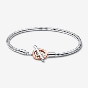 Encantos Pandora Signature Logo T-Bar Snake Two-tone | GHTLSM607