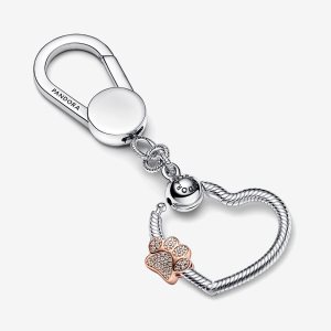 Encantos Pandora Sparkling Paw Print Keychain Multicolor | MUFDPO150