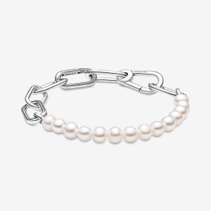 Enlace Pandora ME Treated Freshwater Cultured Pearl Plateados | XZDHBQ059