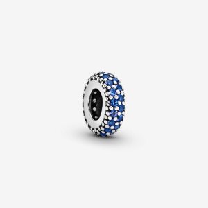 Espaciador Pandora Blue Sparkle Plateados | UOFXVL614