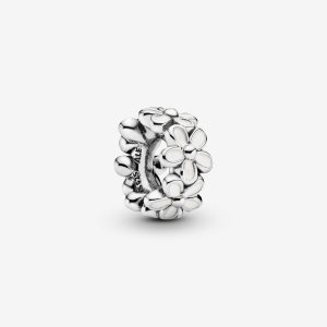 Espaciador Pandora Daisy Flower Plateados | HQGXVD890
