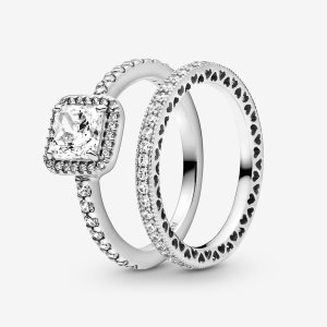 Juegos De Anillos Pandora True Elegance Square Multicolor | DVATWU983