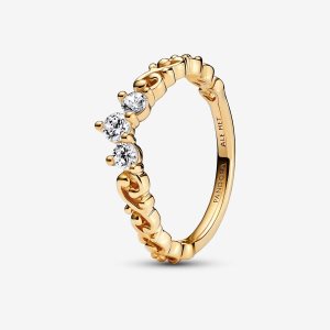 Meñique Pandora Regal Swirl Tiara Dorados | YCKOTR713