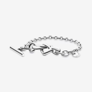 Non-Charms Pandora Knotted Plateados | ZGKSJB853