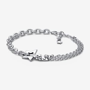Non-Charms Pandora Shooting Star Double Plateados | QDAFYH045