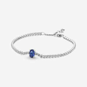 Non-Charms Pandora Sparkling Pave Tenis Plateados | TROESJ025