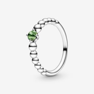 Piedra Del Zodíaco Pandora August Spring Green Beaded Plateados | FJXWOS305