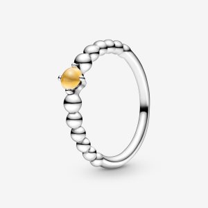 Piedra Del Zodíaco Pandora November Honey Beaded Plateados | NKEQTM123
