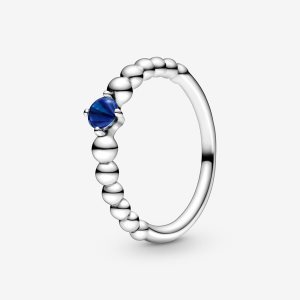 Piedra Del Zodíaco Pandora September Sea Blue Beaded Plateados | IROEXZ540