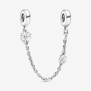 Safety Pandora Daisy Flower Plateados | GIMWKJ350