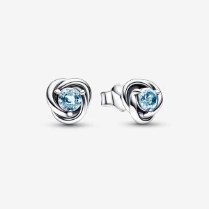 Semental Pandora March Sea Aqua Blue Eternity Circle Plateados | RHIDQE986