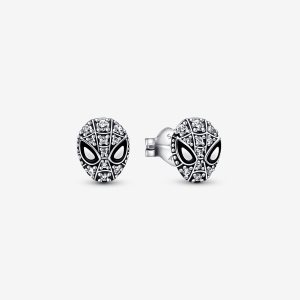 Semental Pandora Marvel Spider-Man Mask Pave Plateados | VSAERJ426