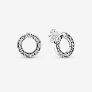 Semental Pandora Pave & Logo Circle Reversible Plateados | INMBTK250