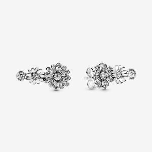Semental Pandora Sparkling Daisy Flower Trio Plateados | SPCHEY960