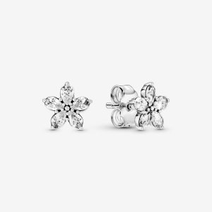 Semental Pandora Sparkling Snowflake Plateados | FKJAPH618